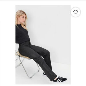 NWT GAP Teen Sky High 90s Loose Black Faux Leather Pants Size Teen 14